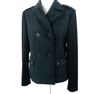 Jones New York Quilted Double Breasted Jacket